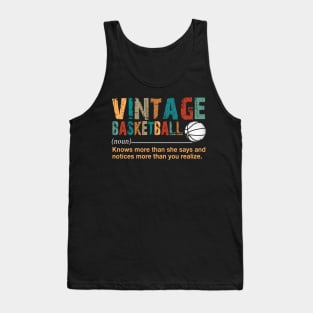 Vintage Basketball Definition Noun Costume Gift Tank Top